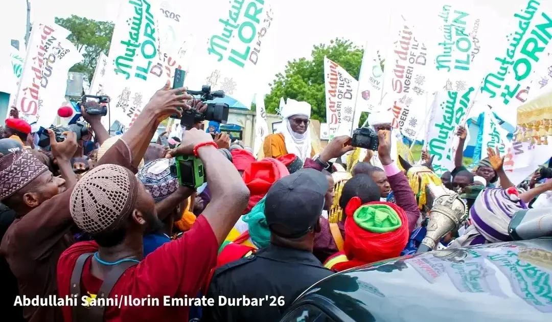PHOTOS: AbdulRazaq, Emir of Ilorin lead thousands at Kwara Durbar