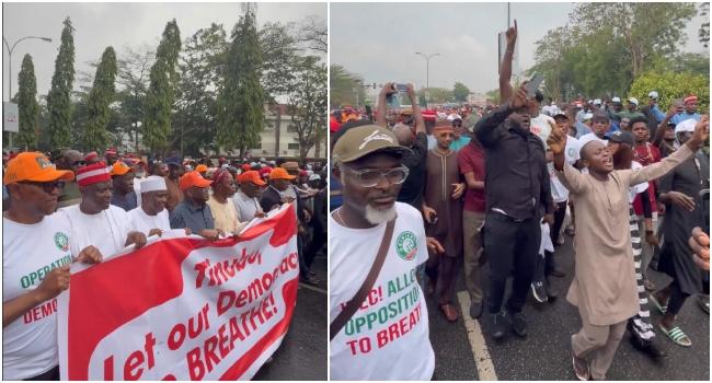 Atiku, Obi, Amaechi, Kwankwaso, Aregbesola, Mark, Lead ‘Save Democracy’ Protest 