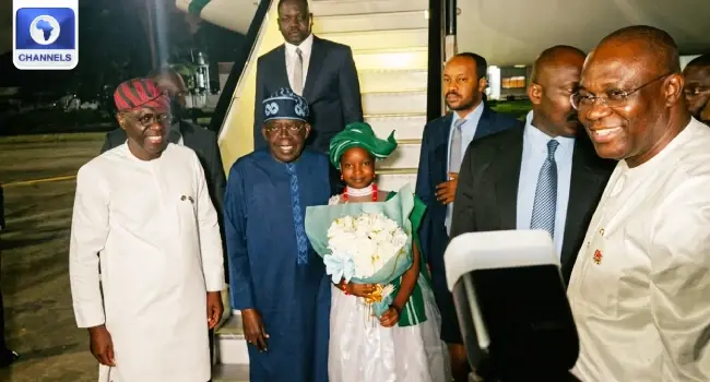 Tinubu Arrives In Lagos After International Engagements