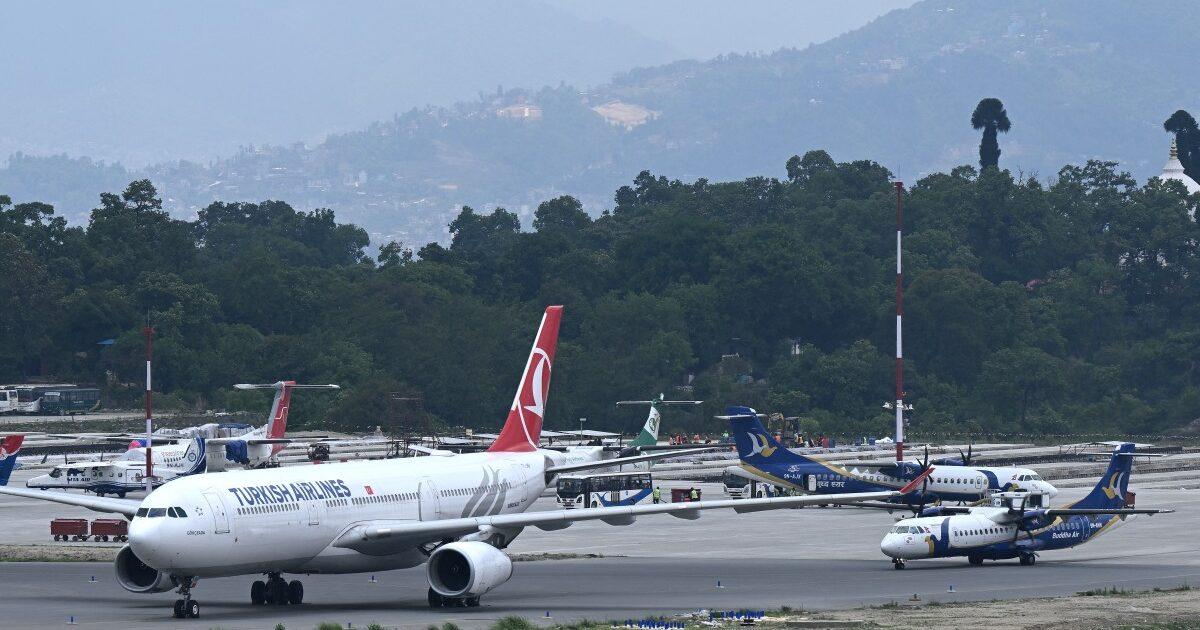 Turkish Airlines plane evacuated after landing gear fire in Nepal