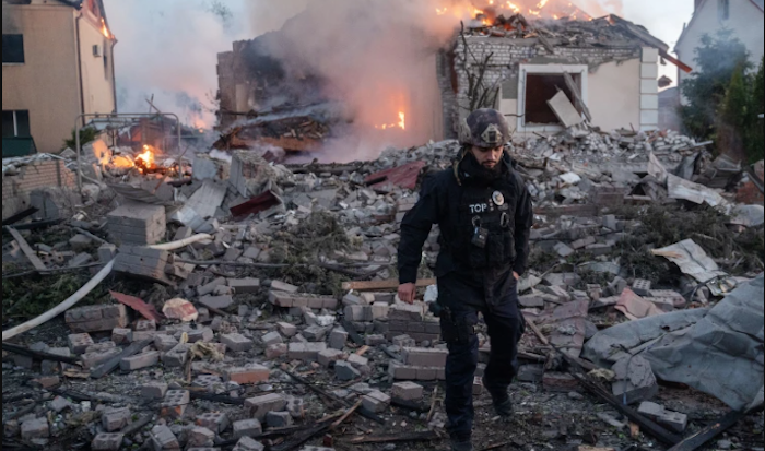 Russian Strikes Kill 9, Set Historic Kyiv Monastery Ablaze