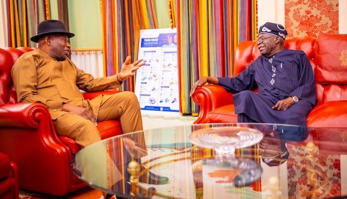 Jonathan Visits Tinubu At Presidential Villa