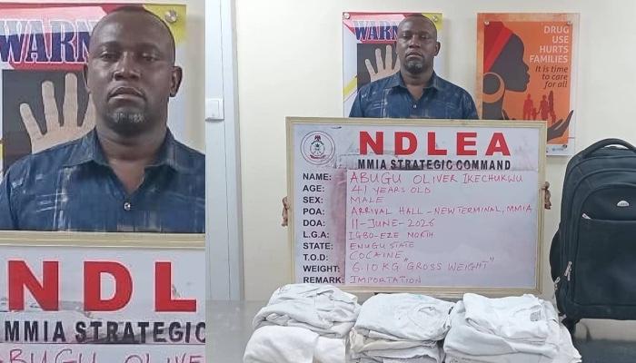Brazil-Based Businessman Held As NDLEA Intercepts Cocaine-Soaked Shirts At Lagos Airport
