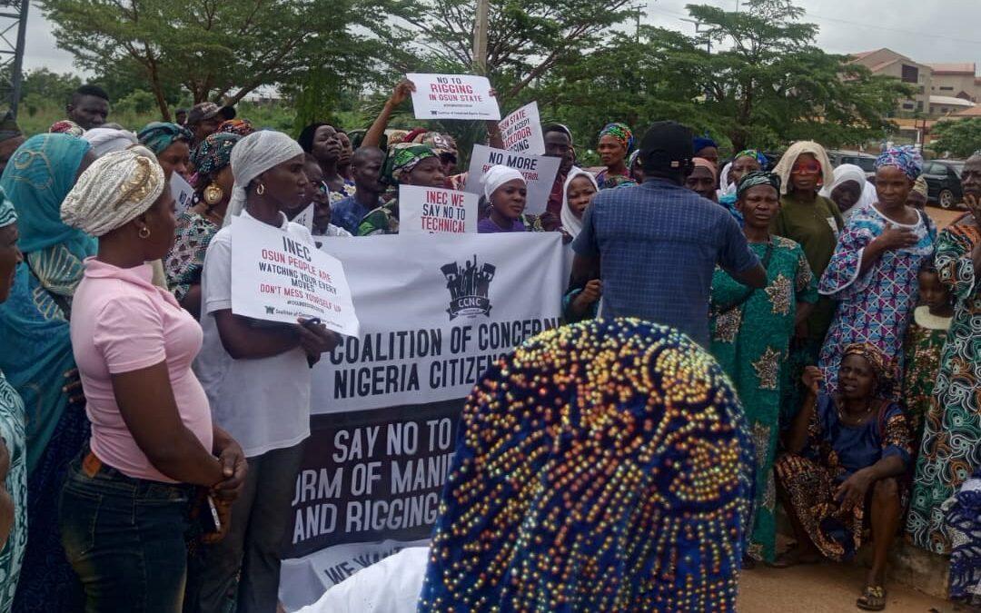 Protest in Osun over alleged transfer of INEC officials