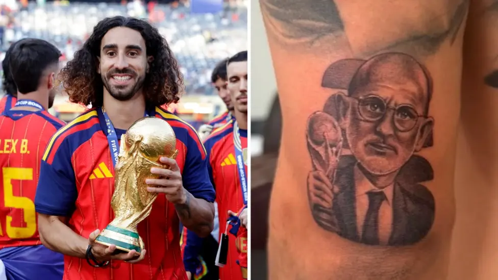 Spain defender Cucurella honours World Cup coach with new tattoo
